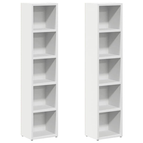 CD Cabinets 2 pcs White Engineered Wood