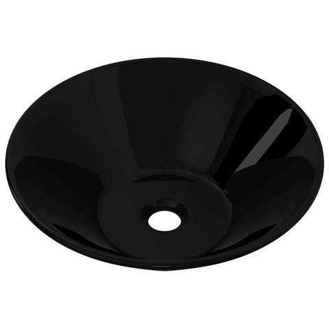 Ceramic Bathroom Sink Basin Black Round