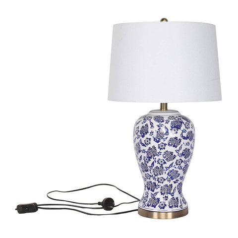 Ceramic Floral Base Table Lamp