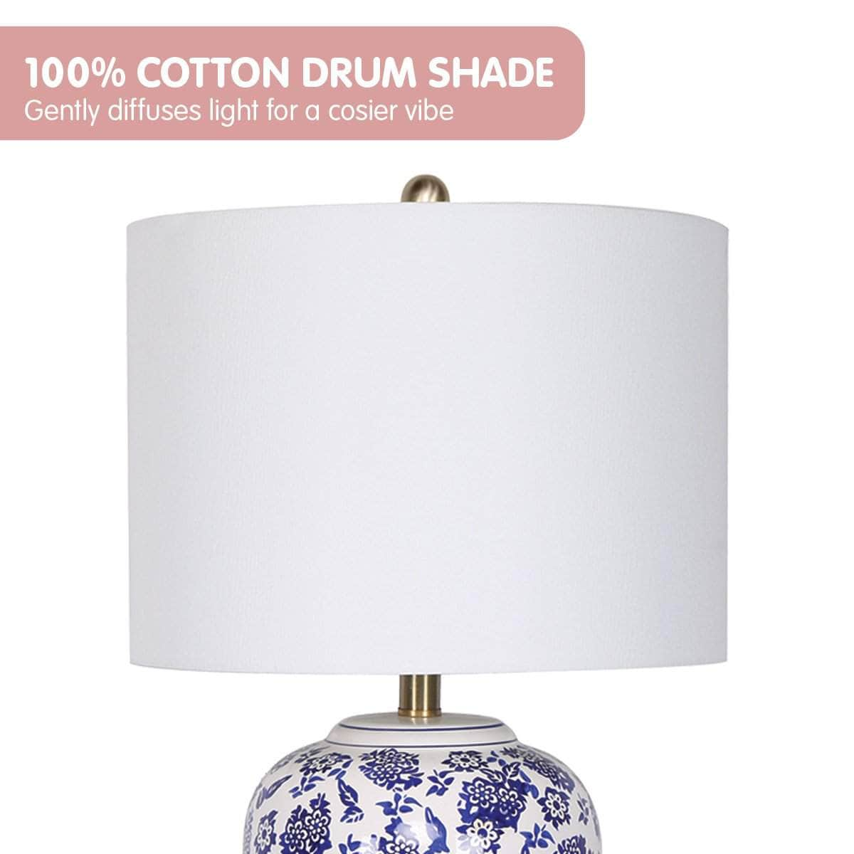 Ceramic Floral Base Table Lamp