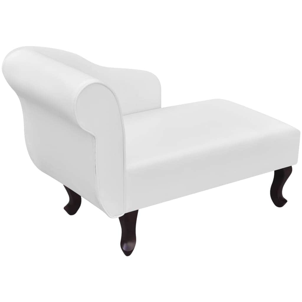 Chaise Longue White Faux Leather