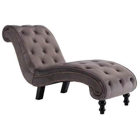 Chaise Lounge Grey Velvet