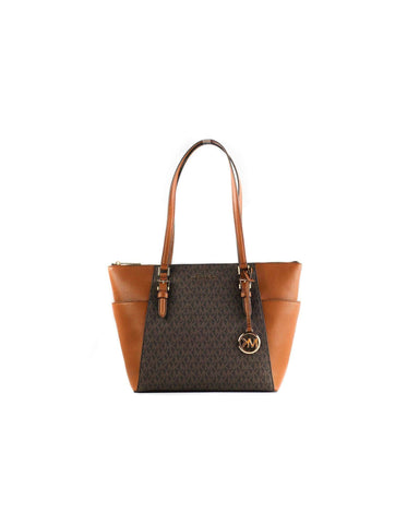 Charlotte'S Charm Michael Kors' Signature Leather Tote Bag In Brown