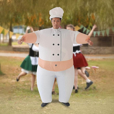 Chef Fancy Dress Inflatable Suit -Fan Operated Costume