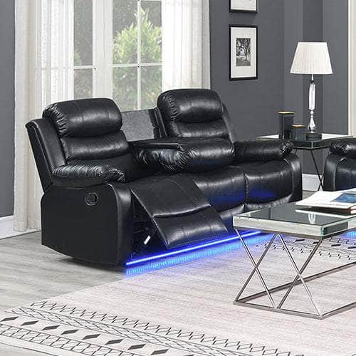 Chelsea Leatherette Recliner With Led Console And Ultra Cushioning