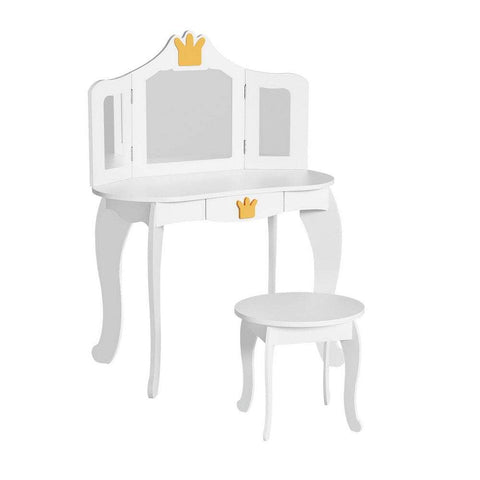 Chic Kids Vanity Table with Chair - White