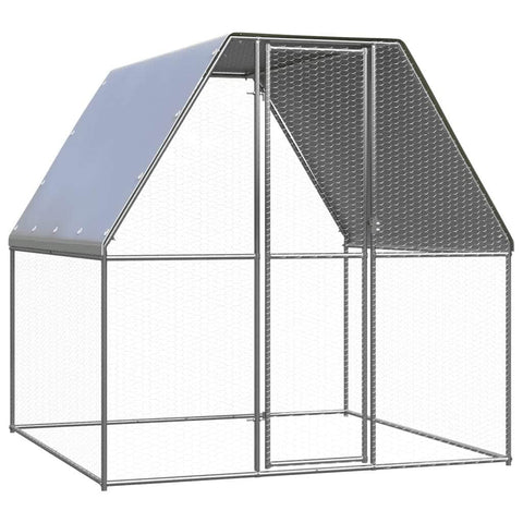 Chicken Cage Silver and Grey-Galvanised Steel