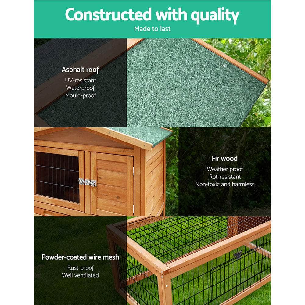 Chicken Coop 155X49X90Cm Rabbit Hutch Large Wooden Run