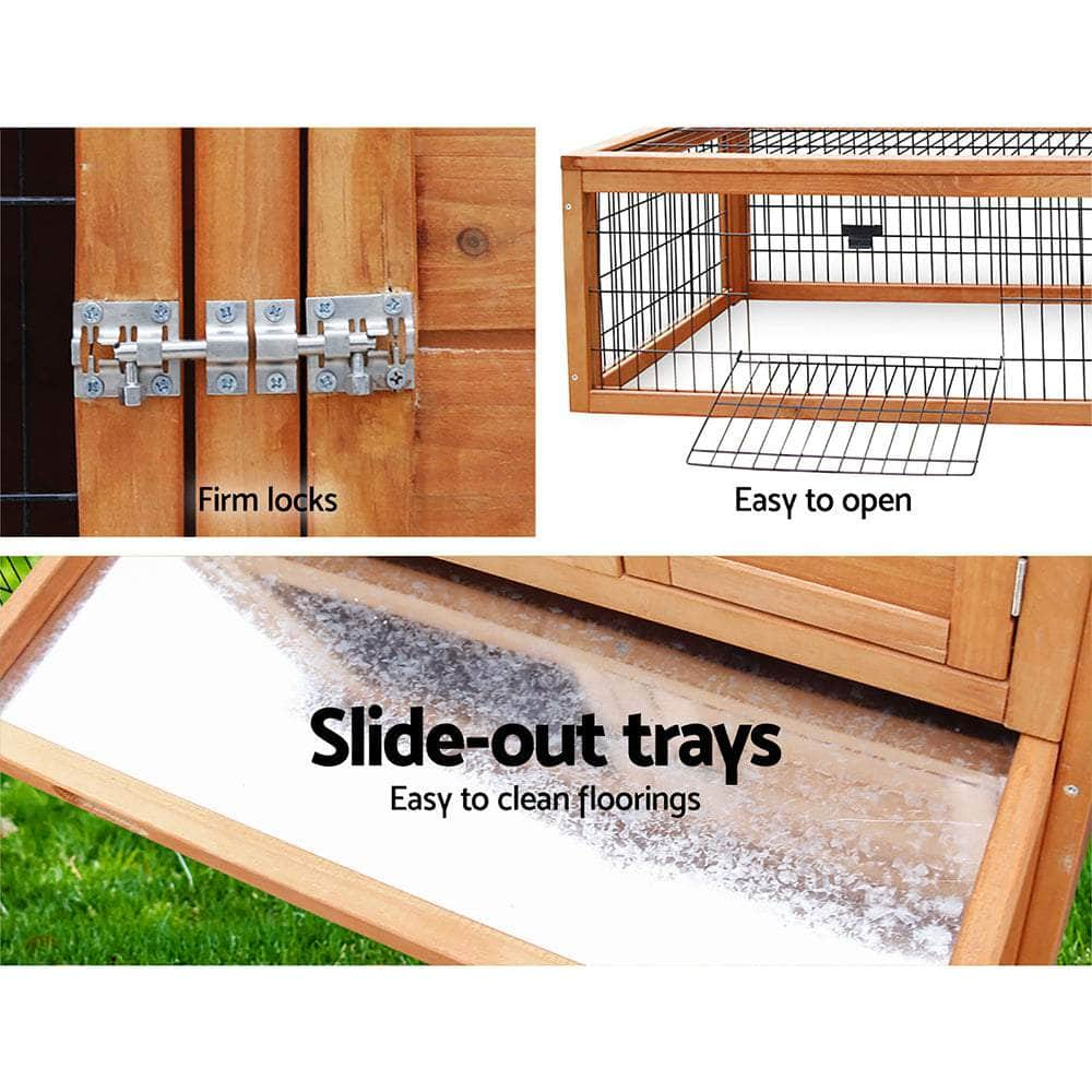 Chicken Coop 155X49X90Cm Rabbit Hutch Large Wooden Run