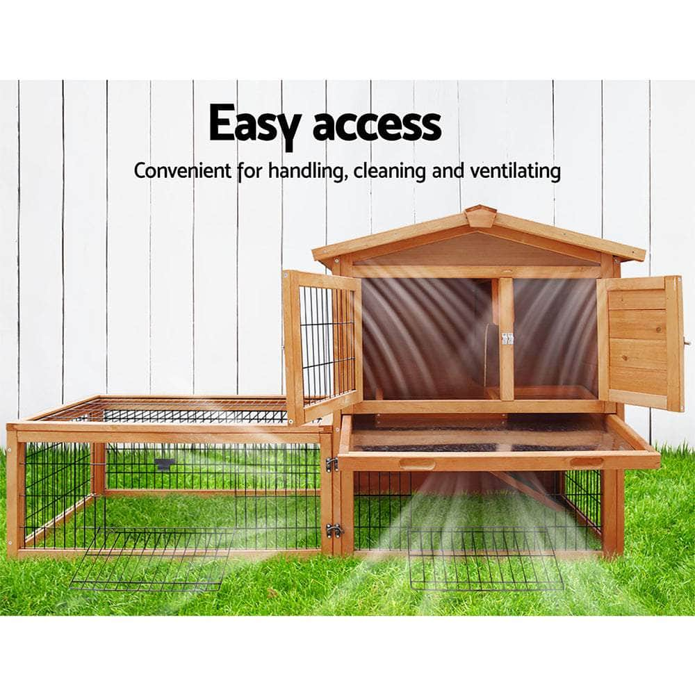 Chicken Coop 155X49X90Cm Rabbit Hutch Large Wooden Run