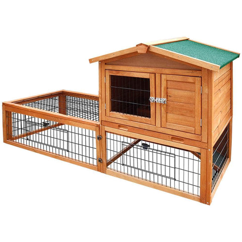 Chicken Coop 155X49X90Cm Rabbit Hutch Large Wooden Run