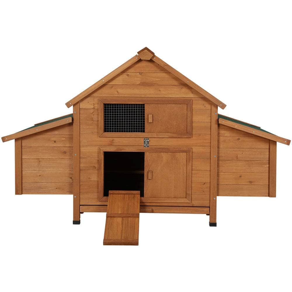 Chicken Coop Large Rabbit Hutch House Run Cage Wooden Outdoor Pet