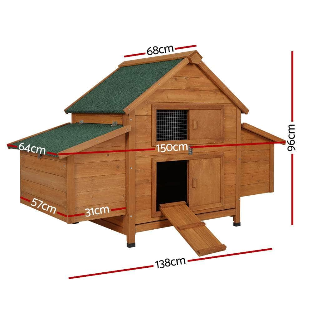 Chicken Coop Large Rabbit Hutch House Run Cage Wooden Outdoor Pet