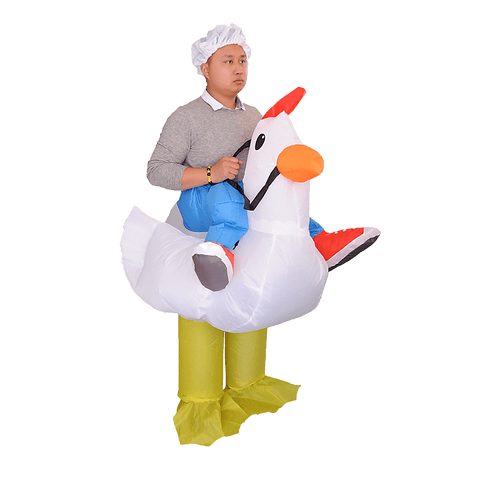 Chicken Fancy Dress Inflatable Suit - Fan Operated Costume