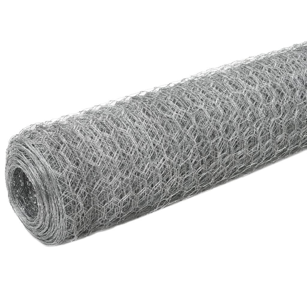 Chicken Wire Fence Galvanised Steel  - Silver