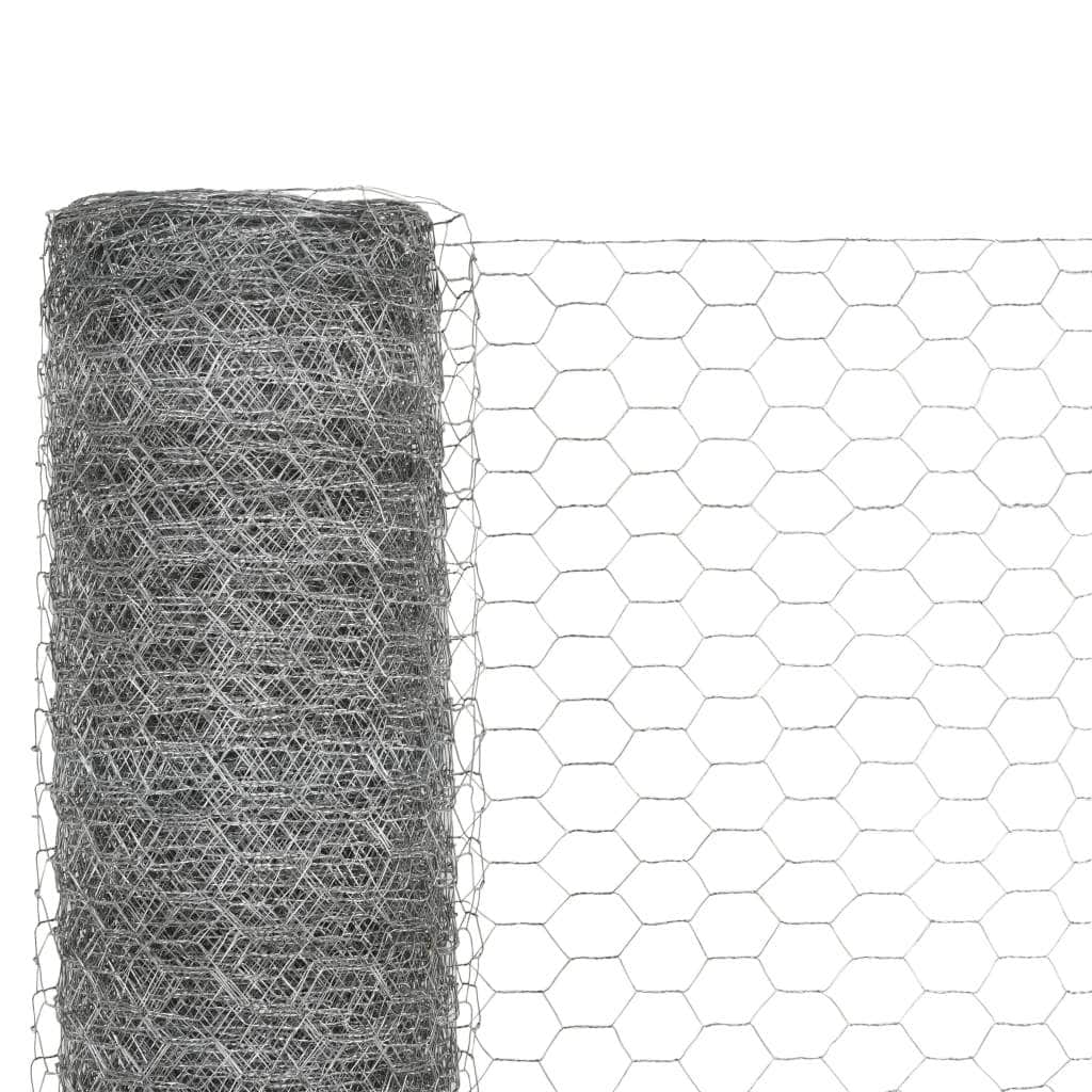 Chicken Wire Fence Galvanised Steel  - Silver