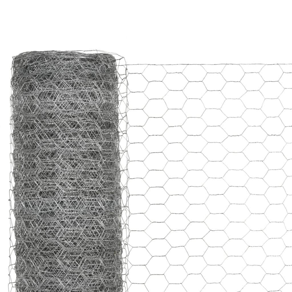 Chicken Wire Fence Galvanised Steel  (Silver)