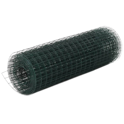 Chicken Wire Fence Steel with PVC Coating  Green L