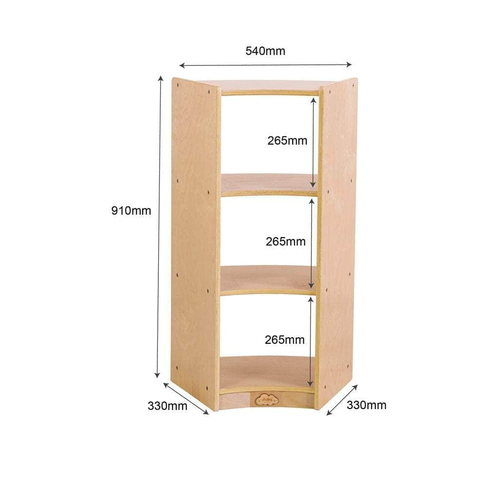 Children Curved Shelf With Open Back - H91cm