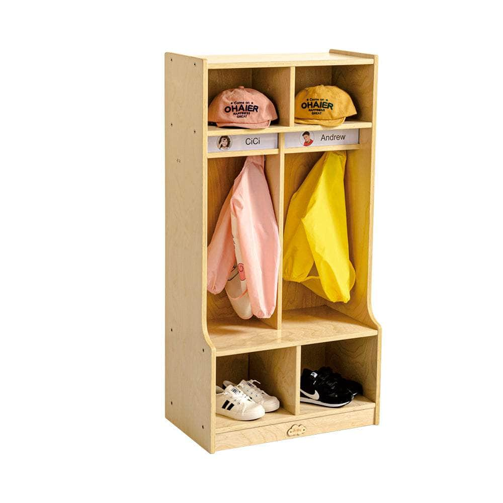 Children Preschool Coat Locker With Cubbies - 2 Section