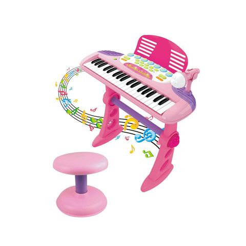 Children'S Electronic Keyboard With Stand (Pink) Musical Instrument Toy