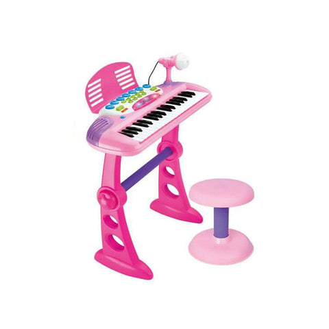 Children'S Electronic Keyboard With Stand (Pink) Musical Instrument Toy