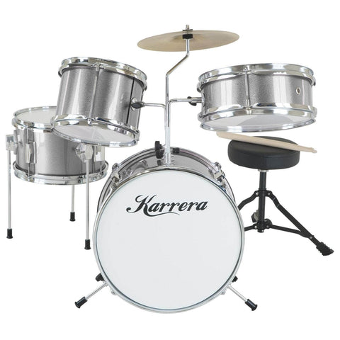 Childrens 4pc Drum Kit - Silver