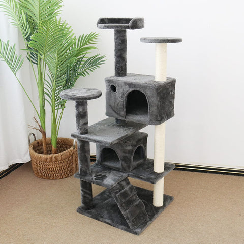 Chipboard Flannel Cat Scratching Tree - Abstract Deluxe 50x50x127cm