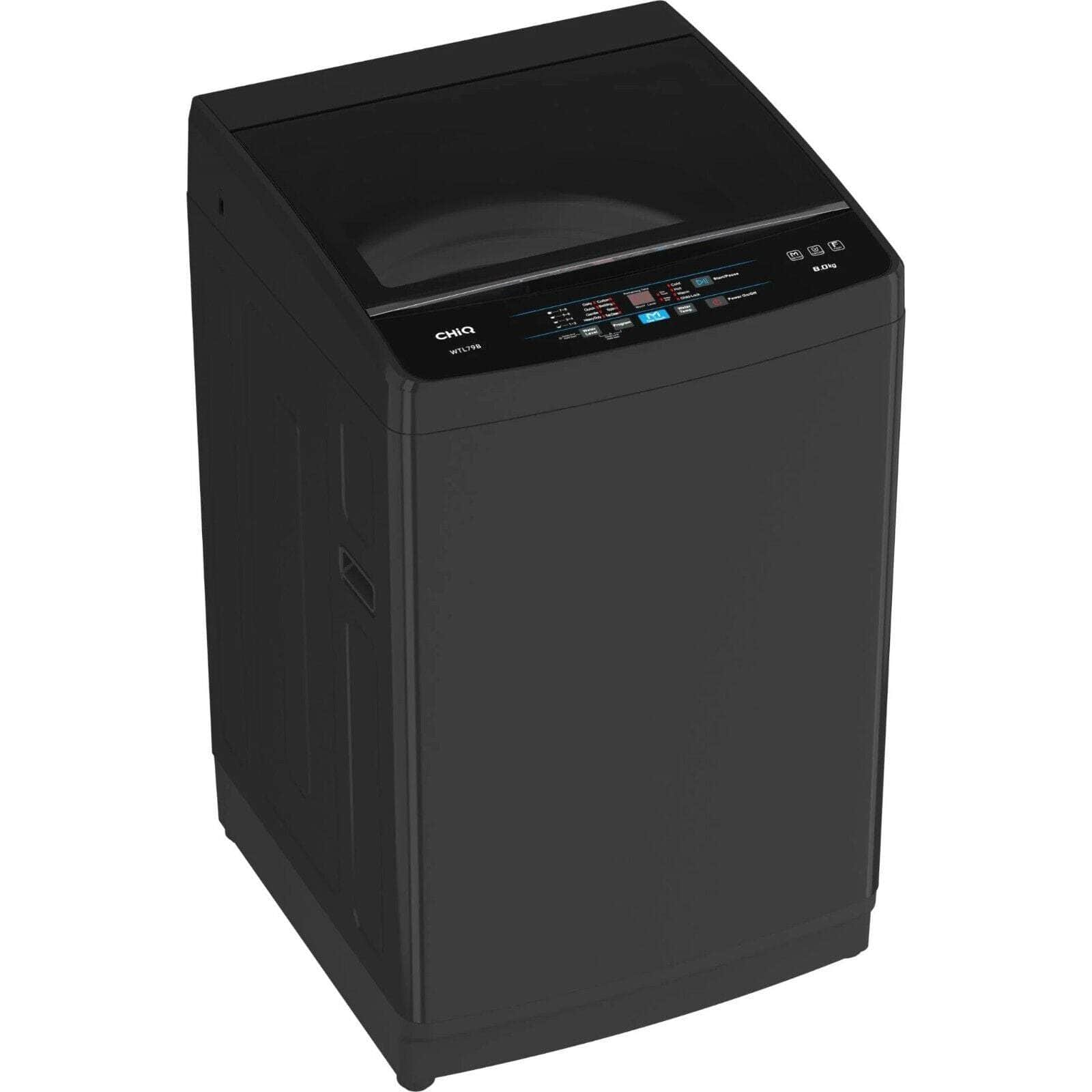 Chiq WTL79B 8Kg Top Load Washing Machine (Black), Top Loader Washer