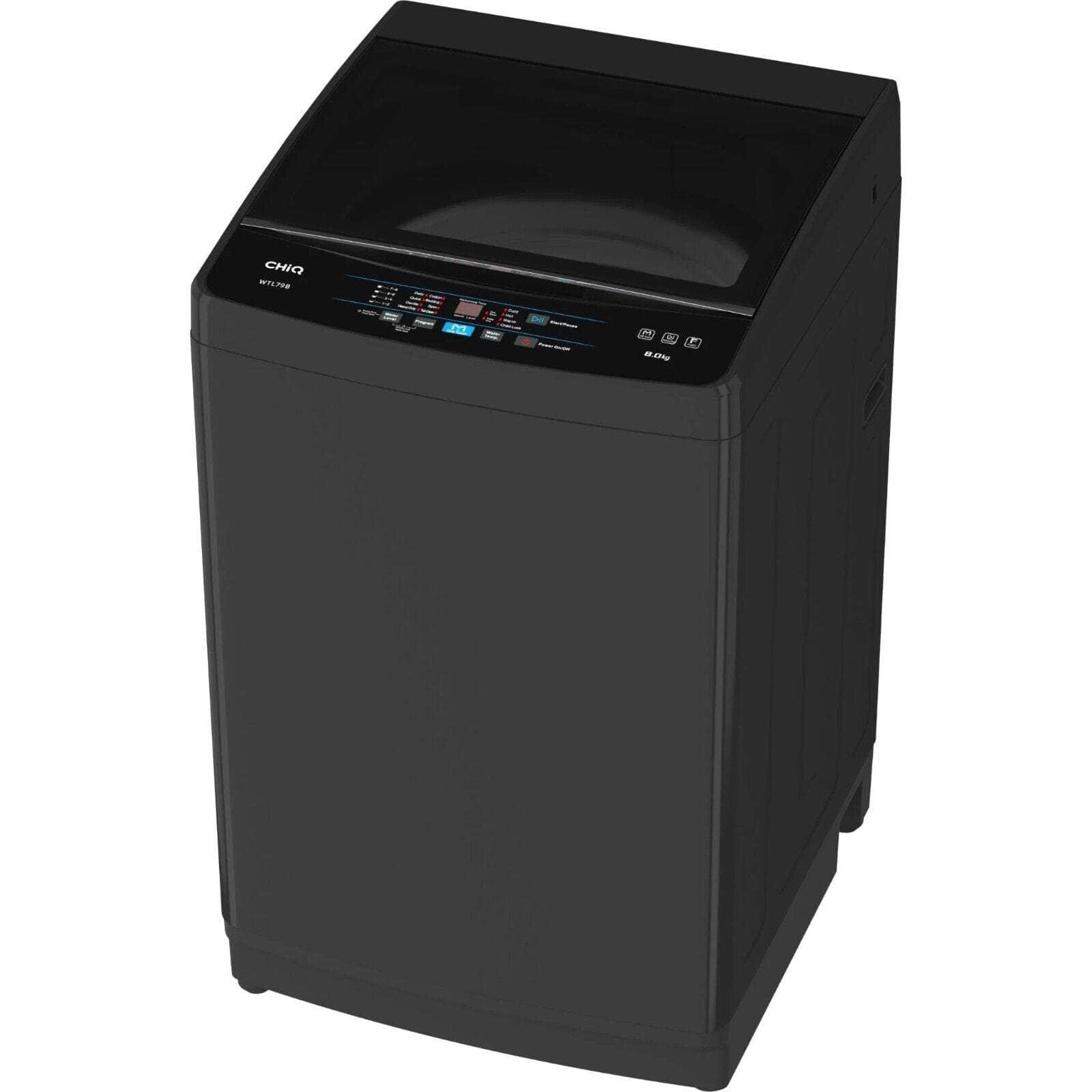 Chiq WTL79B 8Kg Top Load Washing Machine (Black), Top Loader Washer