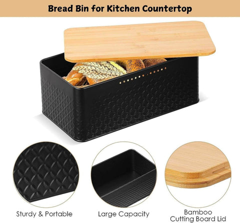 Chopping Board Bread Bin - Bamboo Lid