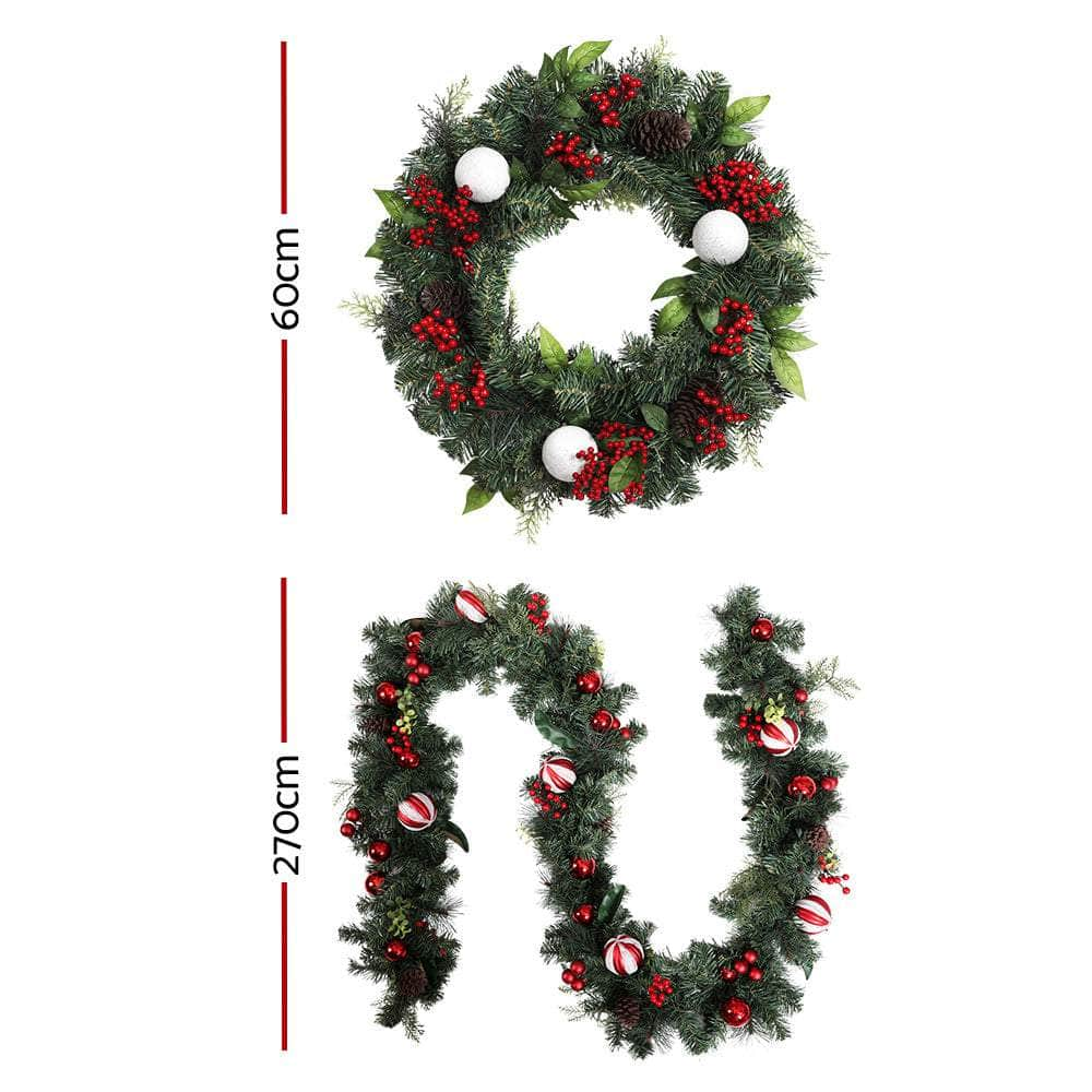 Christmas Garland and Wreath Set for Magical Tree Decor