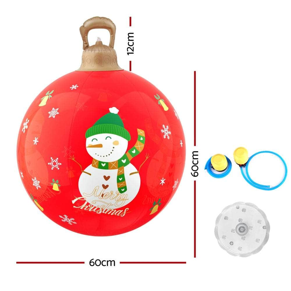 Christmas Inflatable Ball 60cm Illuminated Led Snowman Xmas Decor