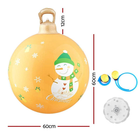 Christmas Inflatable Ball 60cm Led Illuminated Snowman Xmas Decor