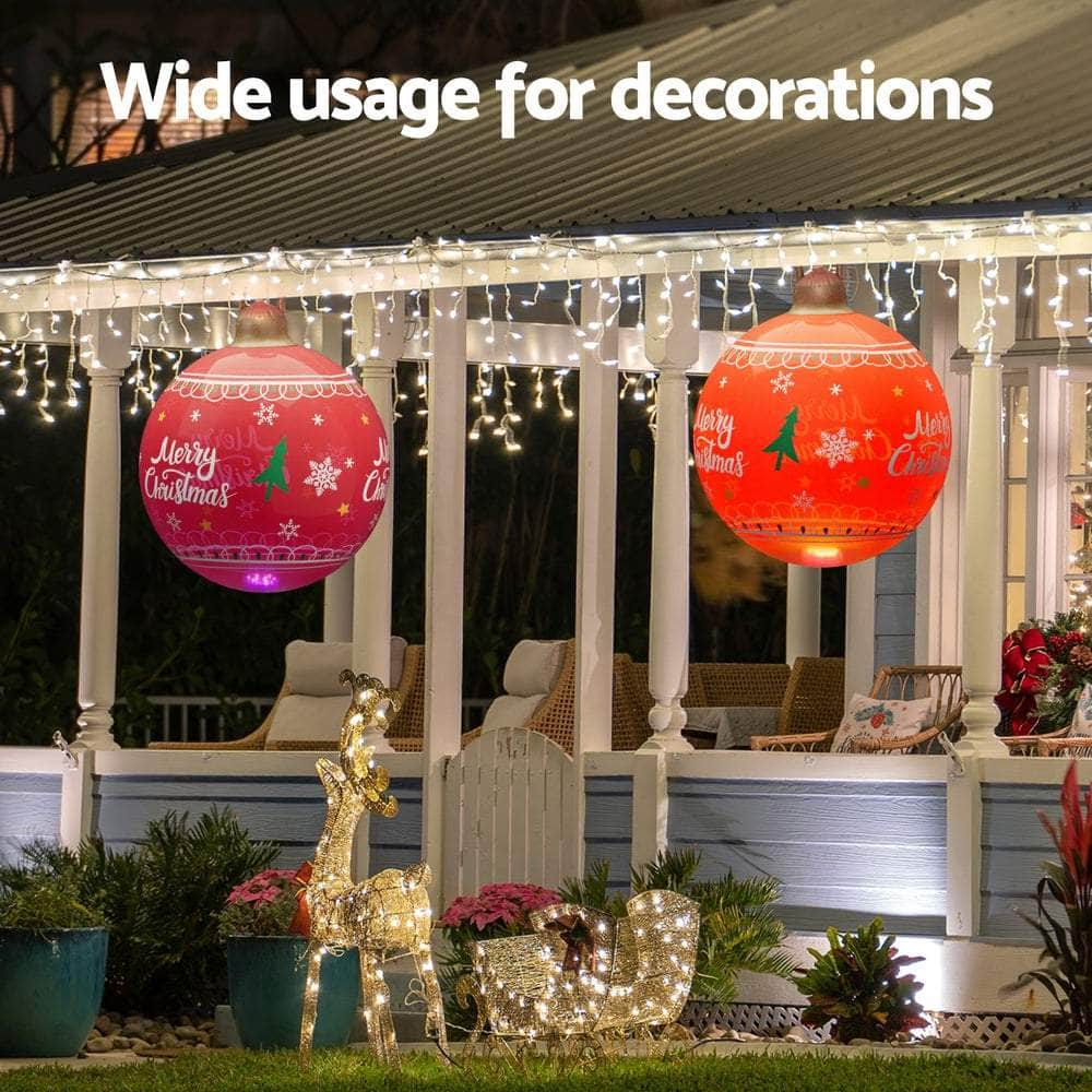 Christmas Inflatable Ball 60cm Led Illuminated Xmas Decoration Red