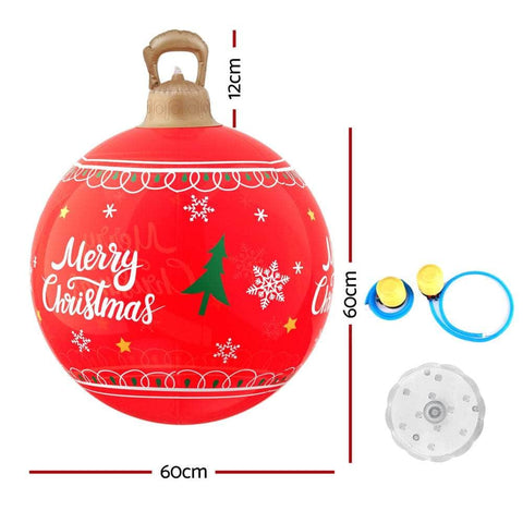 Christmas Inflatable Ball 60cm Led Illuminated Xmas Decoration Red