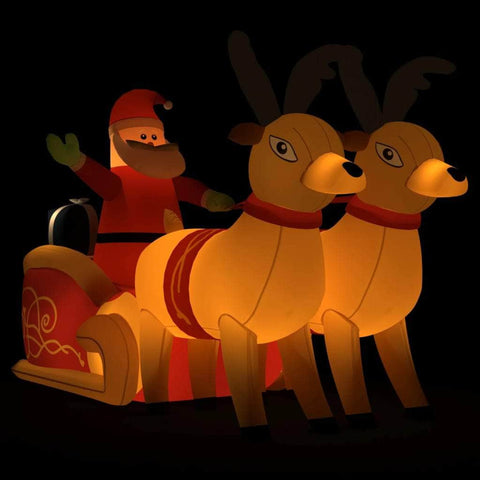 Christmas Inflatable Santa and Reindeer Decoration LED