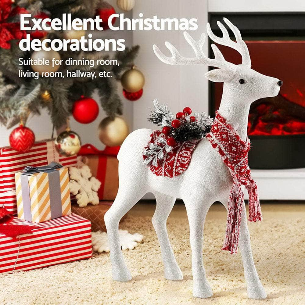 Christmas Reindeer Glitter Deer Ornaments Party Decorations