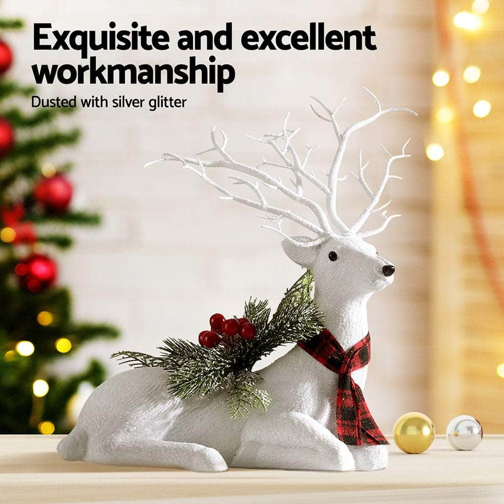 Christmas Reindeer Glitter Deer Ornaments Party Decorations