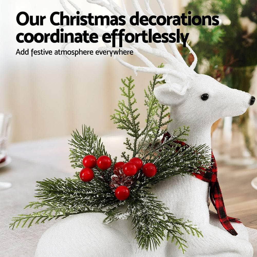 Christmas Reindeer Glitter Deer Ornaments Party Decorations