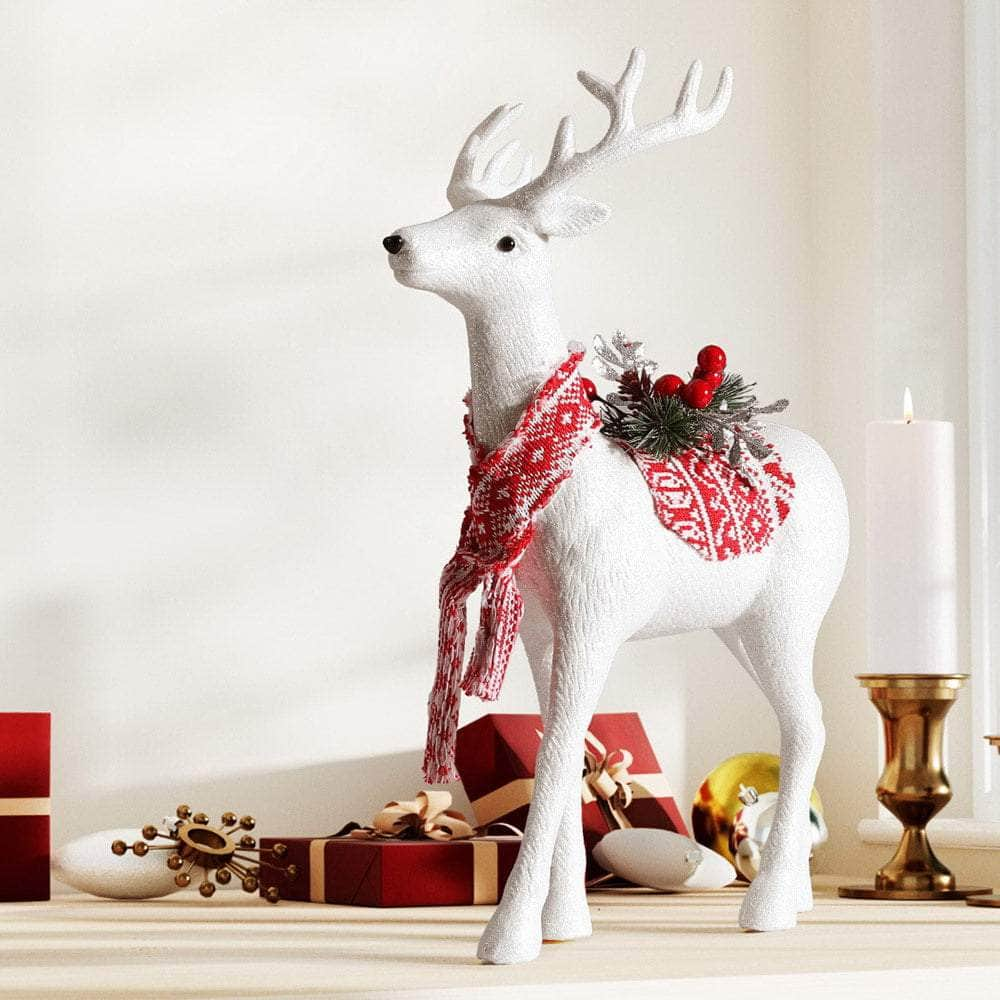 Christmas Reindeer Glitter Deer Ornaments Party Decorations