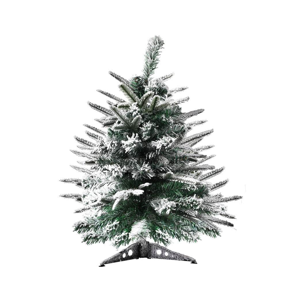 Christmas Tree 0.6M 2Ft Fairy Lights Snow Flocked Xmas Ornaments Decor