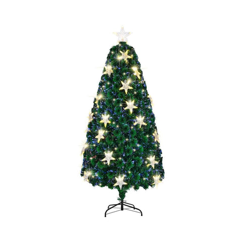 Christmas Tree 1.8M 6FT Fibre Optics Green with LED lights