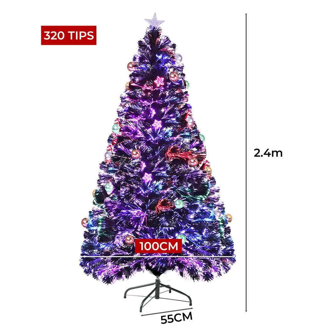 Christmas Tree 2.4M 8Ft Xmas Decorations Fibre Optic Multicolour Lights