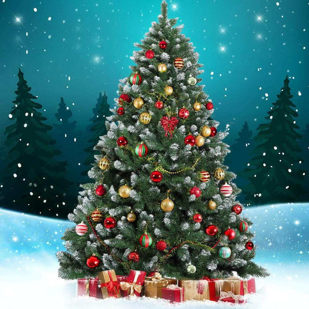 Christmas Tree 2.4m Snowy Xmas Tree Decoration 1225 Tips