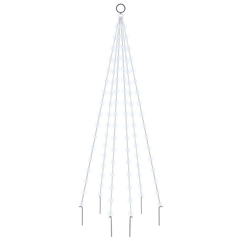 Christmas Tree on Flagpole Cold white 108 LEDs