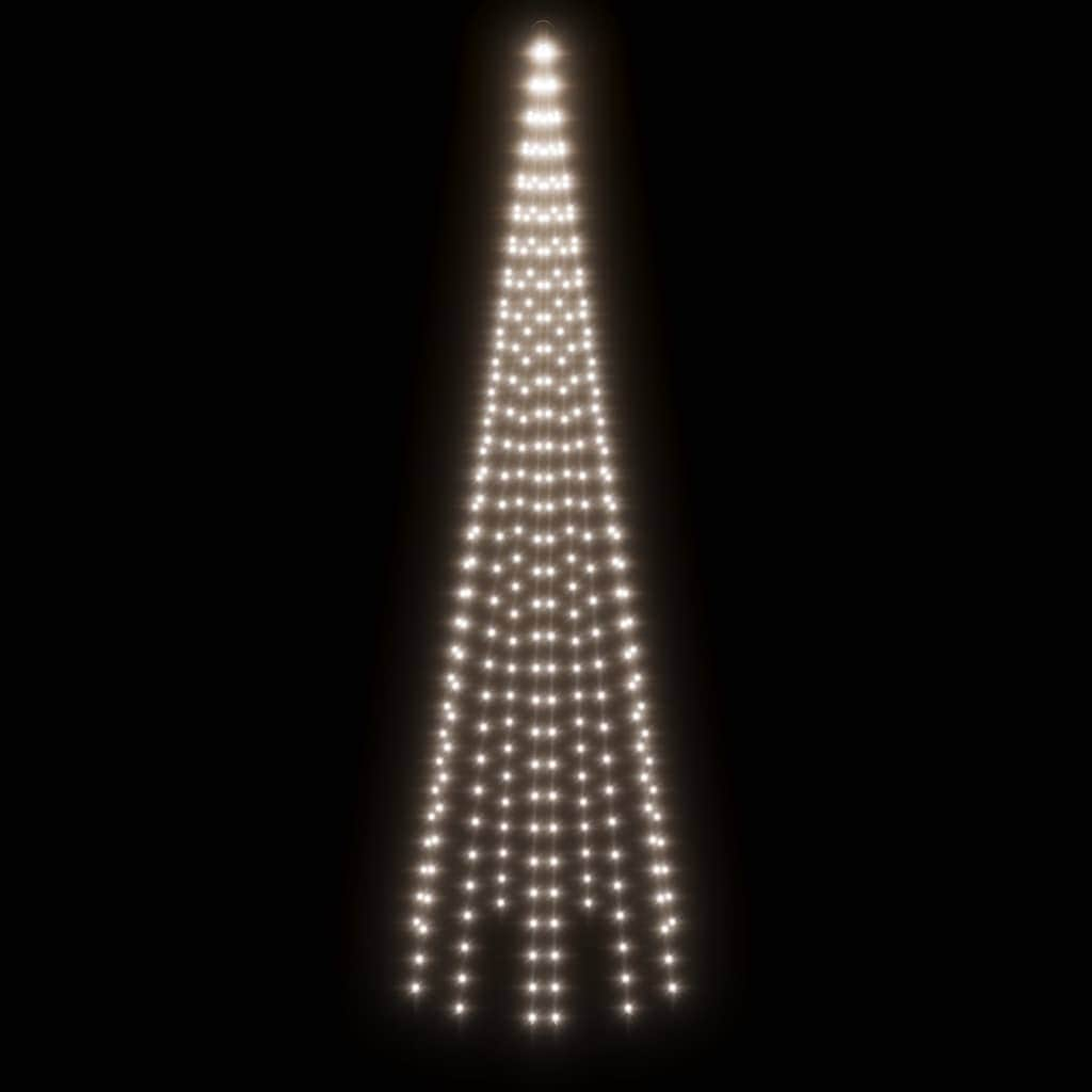 Christmas Tree on Flagpole Cold white 310 LEDs