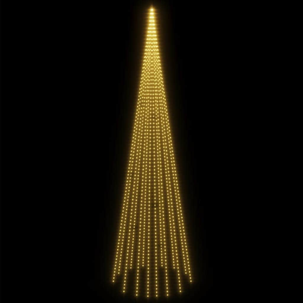 Christmas Tree on Flagpole Warm White 1134 LEDs