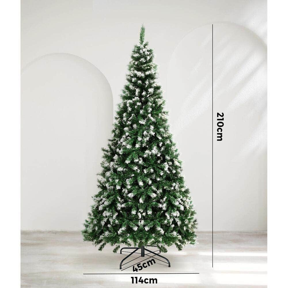 Christmas Tree Snowy Xmas Decorations Home Decor Green