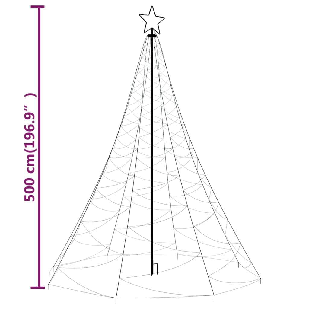 Christmas Tree with Spike Warm White 1400 LEDs 500 cm